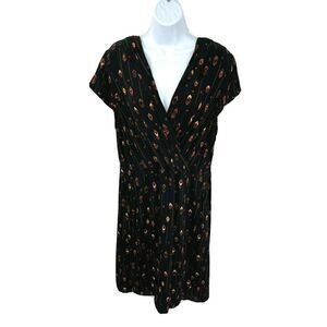 Monsoon Black Casual Dress Pockets Faux Wrap Lined Pockets
